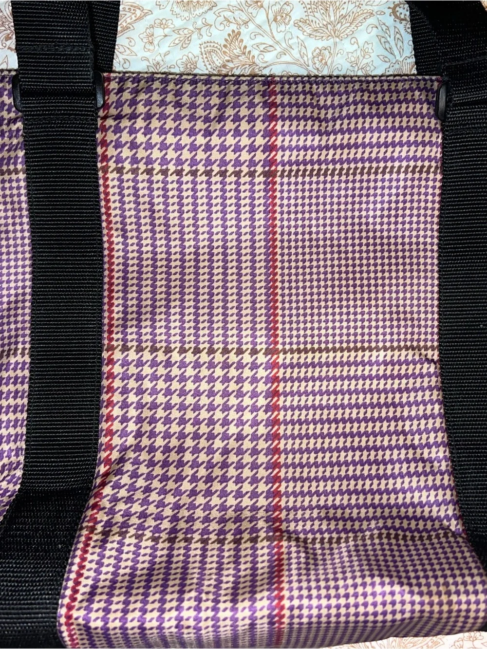 Lauren Ralph Lauren Nylon Purple Houndstooth pattern. Purple Brown Red
